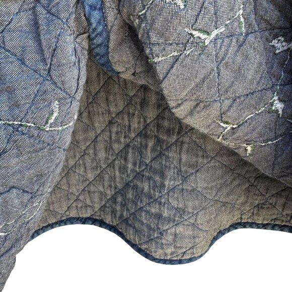 Maggie Barnes Petites Vintage Womens Floral Embroidery Quilted Denim Jacket 26WP - Picture 10 of 12